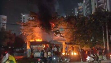 Cylinder explosion at tin shed in Puppalguda