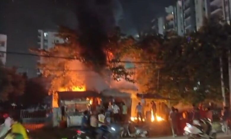 Cylinder explosion at tin shed in Puppalguda