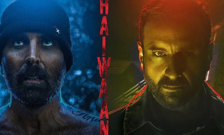 Two male actors in intense expressions, one with a beanie and the other with a serious look, in a dark,mo.