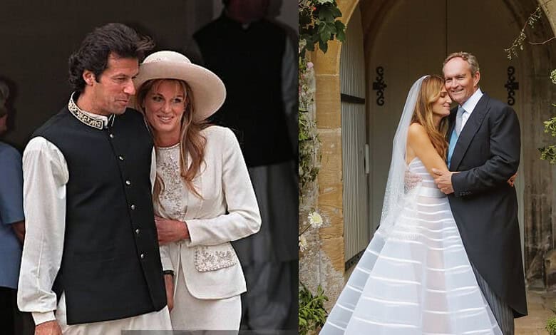 Imran Khan's ex-wife Jemima and her new spouse celebrate their wedding day in a floral decorated venue.