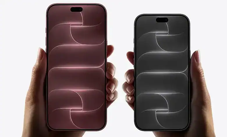 Two hands holding new iPhone 18 Pro models in different colours, showcasing sleek design and screen.