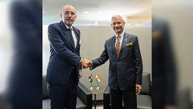 India's External Affairs Minister with Jordan and Egypt Foreign Ministers during West Asia crisis.