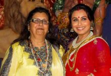 Rani Mukerji with her mother Krishna Mukerji at a celebratory event.