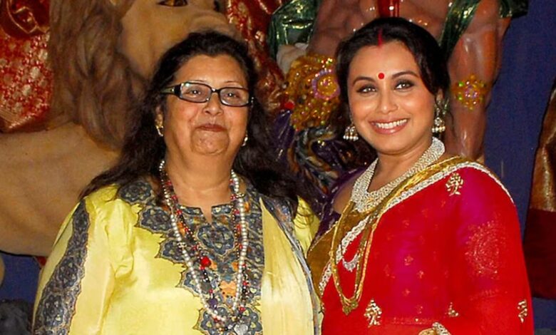 Rani Mukerji with her mother Krishna Mukerji at a celebratory event.