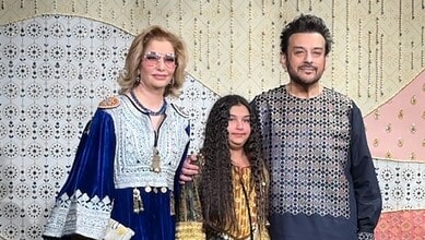 Roya Sami Khan, Medina and Adnan Sami at Ambani Ganesh puja