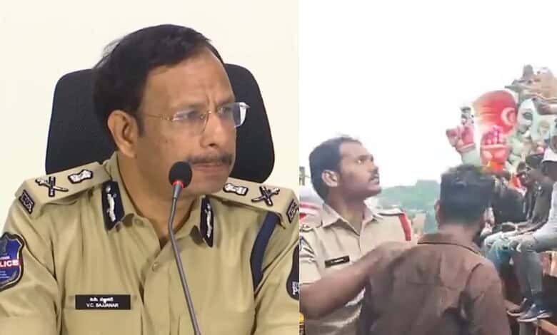 Hyderabad CP warns against provocative songs during Ganesh processions, BRS criticizes as 'Hitler rule'.