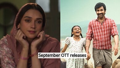 September OTT releases: woman in traditional attire and happy family outdoors.