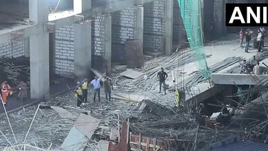 Rescue operations are underway after a portion of the under-construction Bosky The Empire Commercial Mall collapsed in the Kudasan area on September 9.