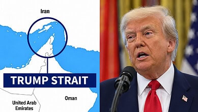 Trump Strait map shared by Donald Trump.