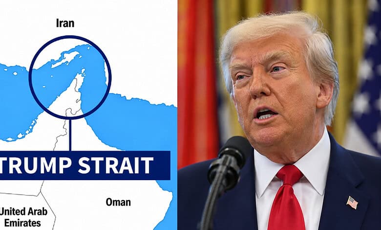 Trump Strait map shared by Donald Trump.
