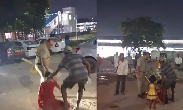 Telangana home guard seen dragging woman by hair, transferred, during a public incident.