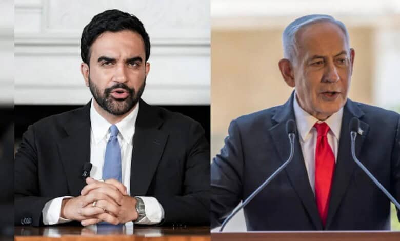 Zohran Mamdani and Benjamin Netanyahu pictured side by side.
