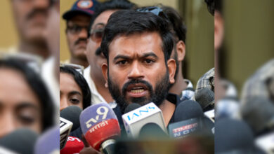 Dipke speaking to media during the 'Lehra do Tiranga' event at Connaught Place.
