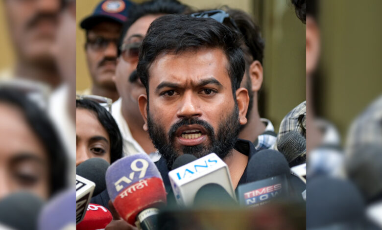 Dipke speaking to media during the 'Lehra do Tiranga' event at Connaught Place.