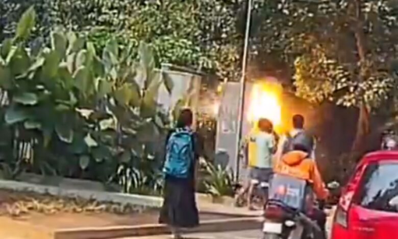 Transformer bursts outside Amazon office in Bengaluru