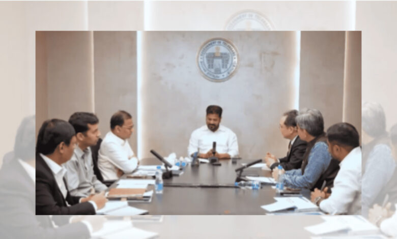 Hyderabad officials and Hyundai representatives in a meeting discussing automotive investment.