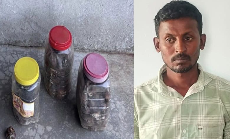 Man arrested with explosives in Chintamani taluk, Chikkaballapur district, Karnataka.