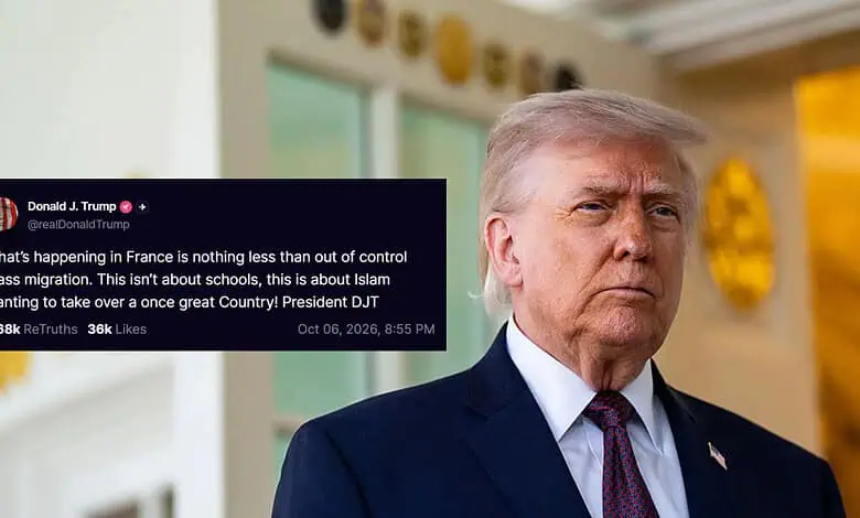 Donald Trump speaking with a serious expression, in a formal setting.
