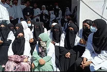 JK burqa ban protest