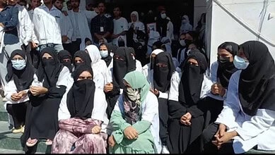 JK burqa ban protest