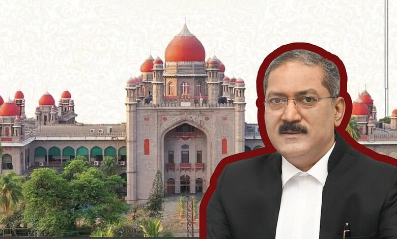 Justice Koshy in front of Telangana High Court building, appointed as acting Chief Justice.