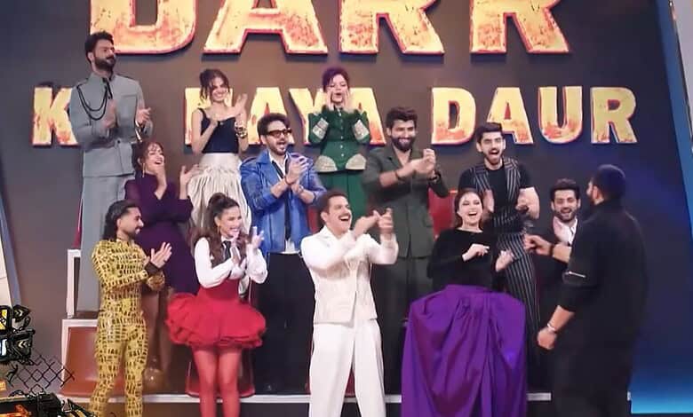 Khatron Ke Khiladi 15 contestants celebrate on stage during the finale event.