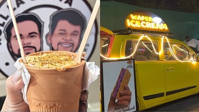 Ice cream and food street scene at Hyderabad's ITC Kohenur, vibrant and inviting.