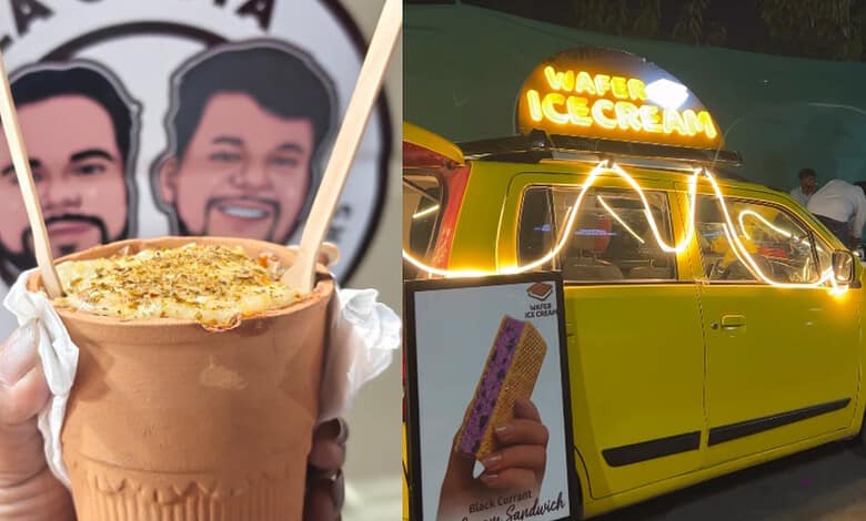Ice cream and food street scene at Hyderabad's ITC Kohenur, vibrant and inviting.