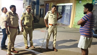 Nighttime police patrol in Attapur checking homes of rowdy-sheeters.