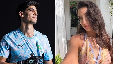 Nora Fatehi and Yassine Bounou in casual photos, no direct interaction shown.