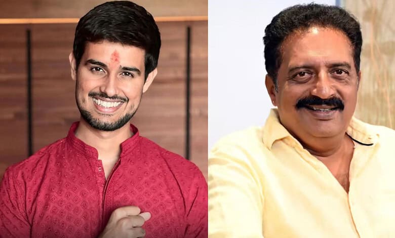 Dhruv Rathee and Prakash Raj smiling at a public event in Bengaluru.