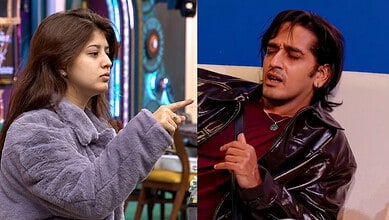 Two contestants from Bigg Boss 20 in a tense confrontation scene.