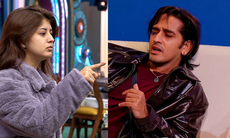 Two contestants from Bigg Boss 20 in a tense confrontation scene.