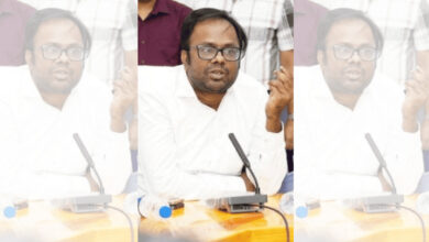 TMC MP speaking at a press conference about water supply issues in a Muslim colony.