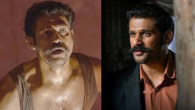 Sohum Shah in Tumbbad anniversary with intense expressions and detailed costume.