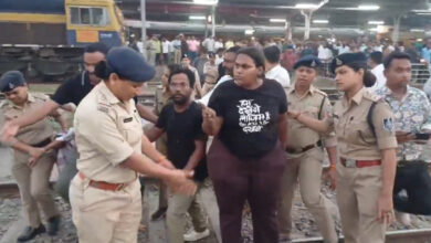 Students asked to get down from trains