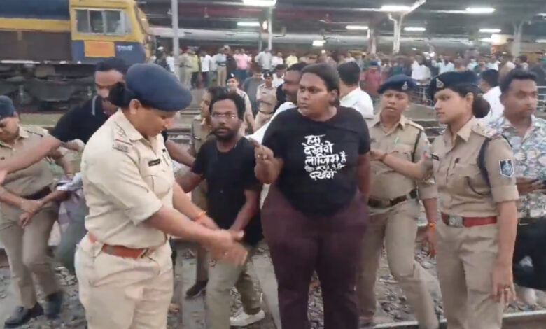 Students asked to get down from trains