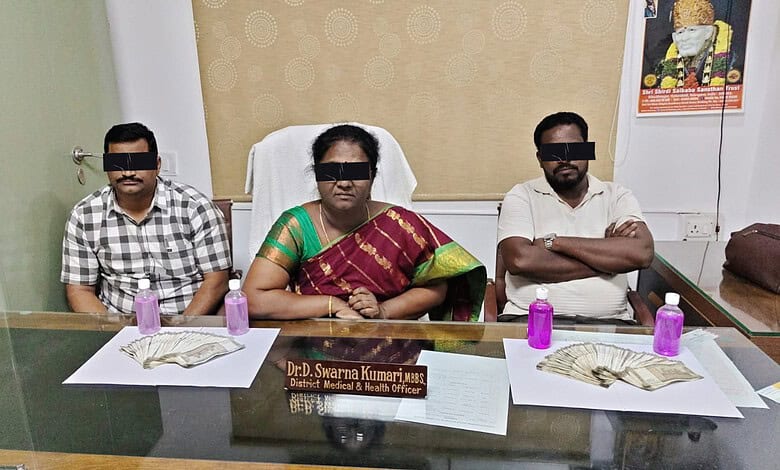 Two health officials among 3 held by ACB for taking Rs 1L bribe