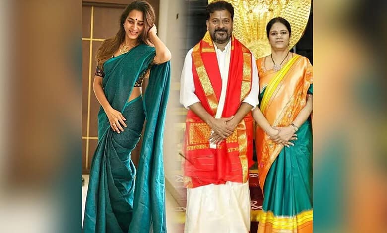 Surekha Vani, Revanth Reddy and his wife Geeta