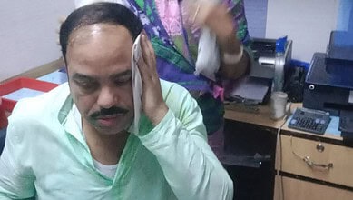 Bibhas Sardar after being attacked