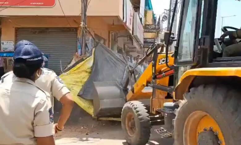 A demolition drive in Malkajgiri