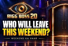 Bigg Boss 20 eviction update with a mysterious door and stage lighting.