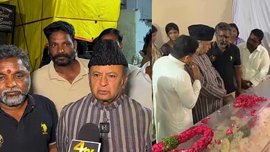 Hyderabad politicians gather to pay tribute at a memorial event.