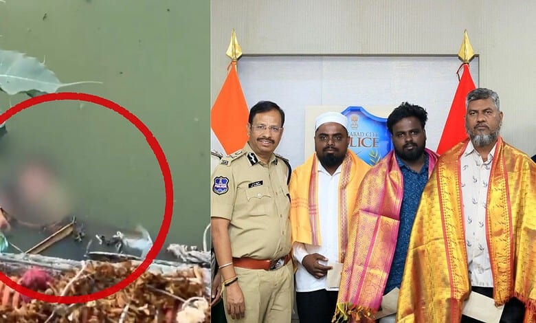 Hyderabad police and officials praise three men for rescuing a child from Hussain Sagar lake.