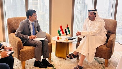 India and UAE officials discuss expanding bilateral trade and investment in Dubai.
