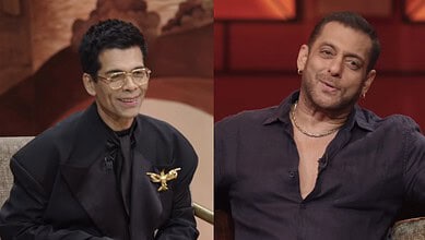Karan Johar and Salman Khan during a talk show interview on The Siasat Daily.
