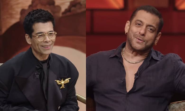 Karan Johar and Salman Khan during a talk show interview on The Siasat Daily.