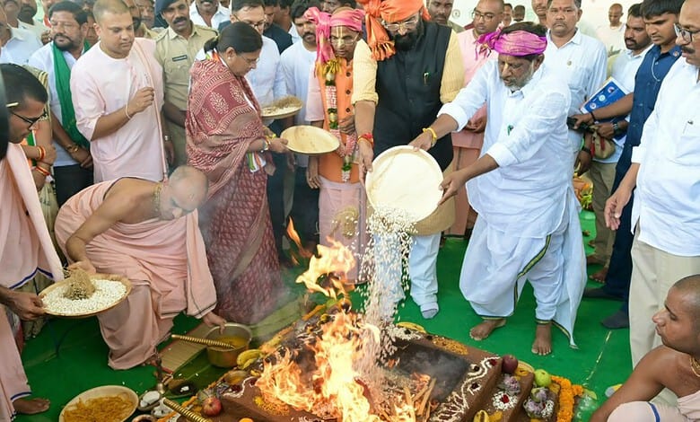 Ministers Bhatti and Uttam lay foundation stone for a centralised community kitchen in Kodad