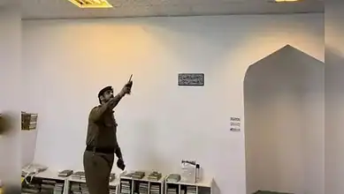 Damaged prayer hall in Ahad Rafidah after missile debris fall.