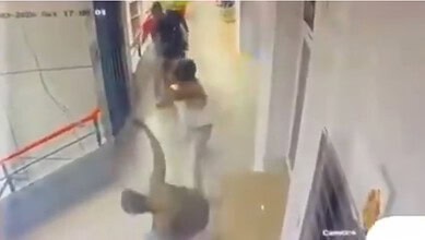 Dog causing a scuffle at Zepto delivery location in Secunderabad.